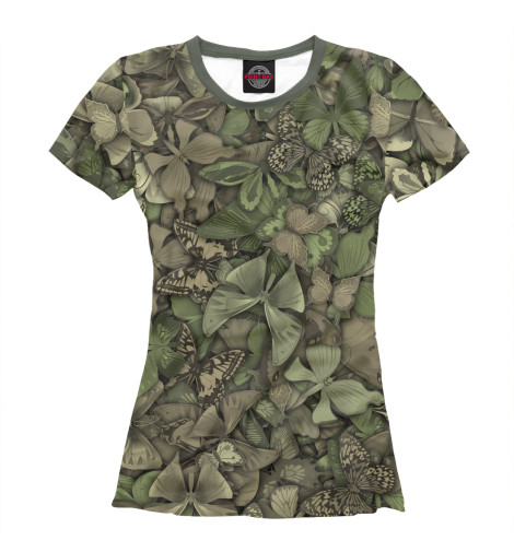 

Футболки Print Bar, Белый, Камуфляж с бабочками