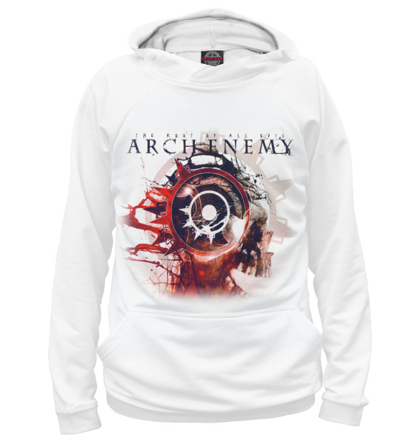Мужское худи с изображением Arch Enemy цвета Белый