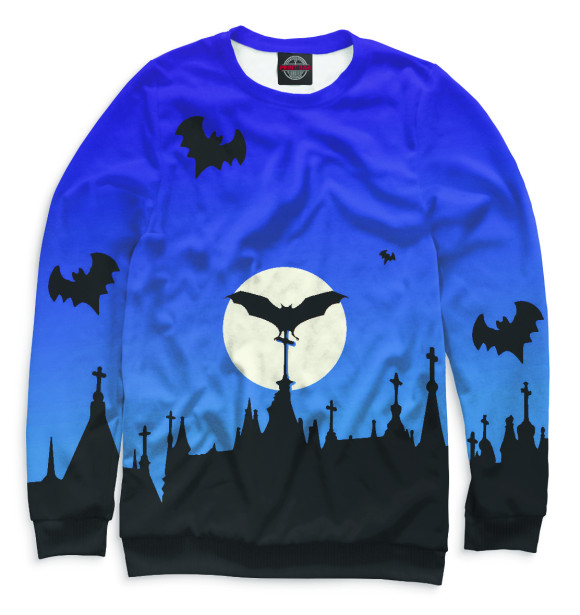 Мужской свитшот с изображением Halloween цвета Белый