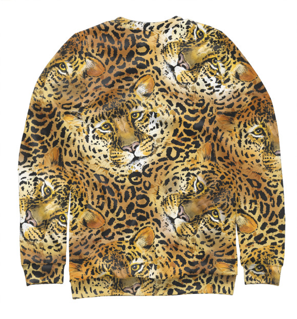 Мужской свитшот с изображением Леопарды цвета Белый
