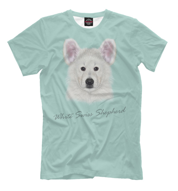Футболка для мальчиков с изображением White swiss shepherd цвета Белый