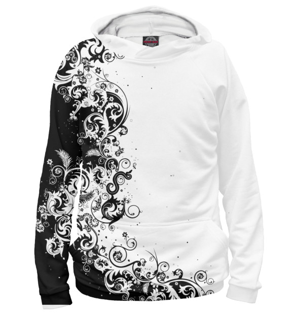 Женское худи с изображением White patterns цвета Белый