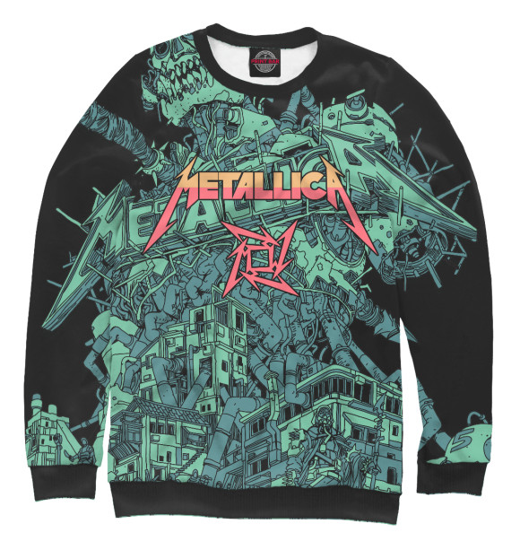 Свитшот для девочек с изображением Metallica цвета Белый