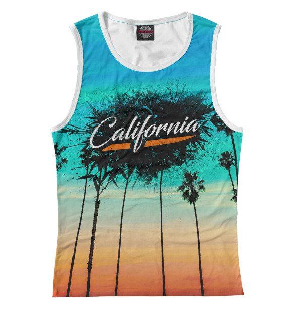 Женская майка с изображением California цвета Белый