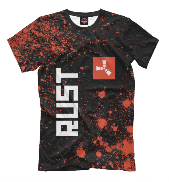 Мужская футболка с изображением RUST - Paint цвета Белый