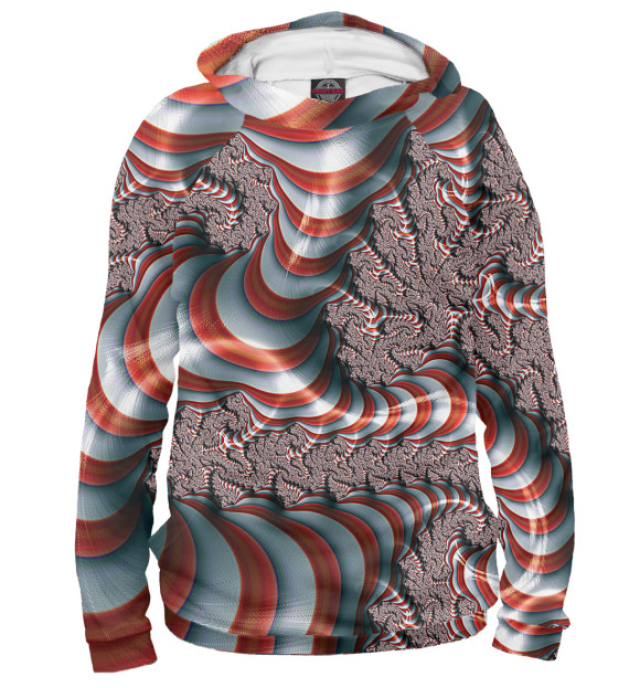 Мужское худи с изображением Fractal цвета Белый