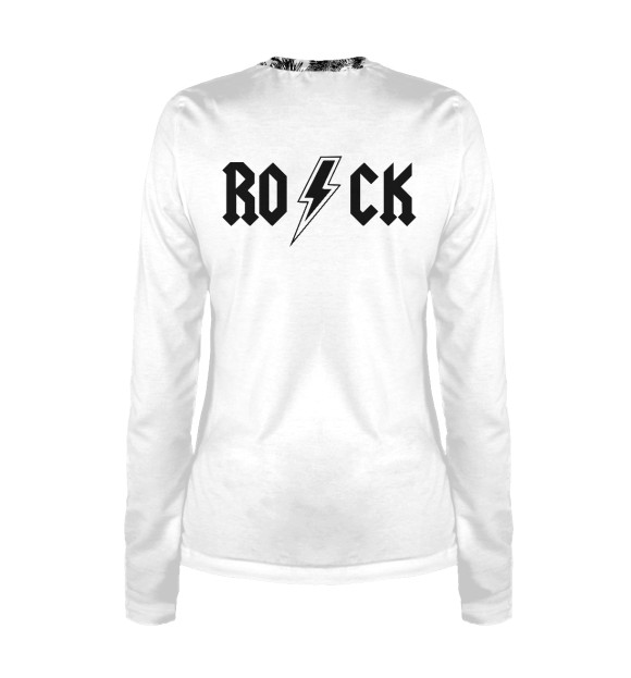 Женский лонгслив с изображением Rock цвета Белый