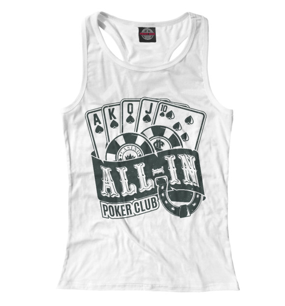 Женская майка-борцовка с изображением ALL-IN цвета Белый