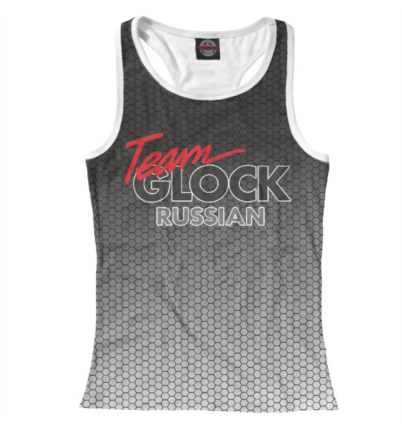 Женская майка-борцовка с изображением Practical Shooting (Glock Style) цвета Белый