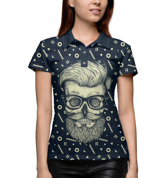 Женское поло с изображением Hipster is Dead цвета Белый