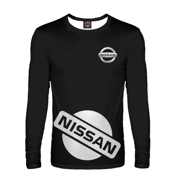 Мужской лонгслив с изображением Nissan цвета Белый