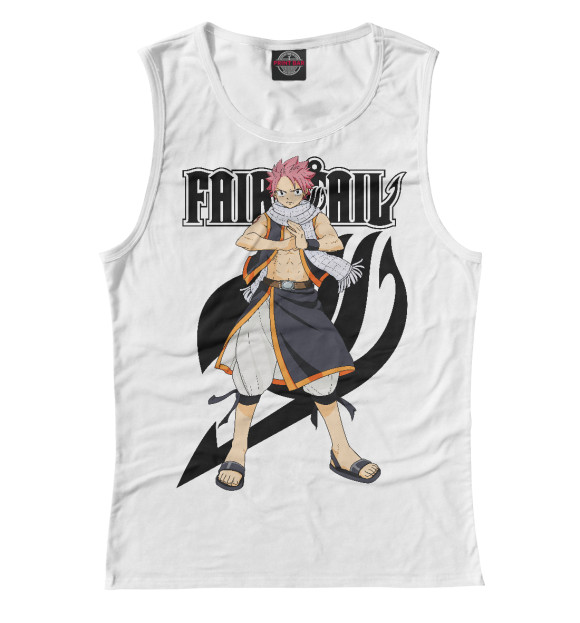 Женская майка с изображением Нацу. Fairy Tail цвета Белый