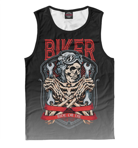 Майка для мальчика с изображением Biker цвета Белый