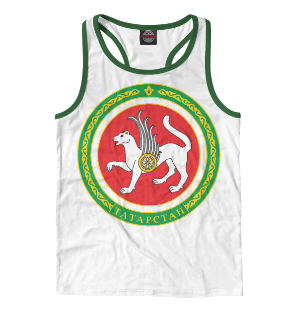 Мужская майка-борцовка с изображением Герб Татарстана цвета Белый