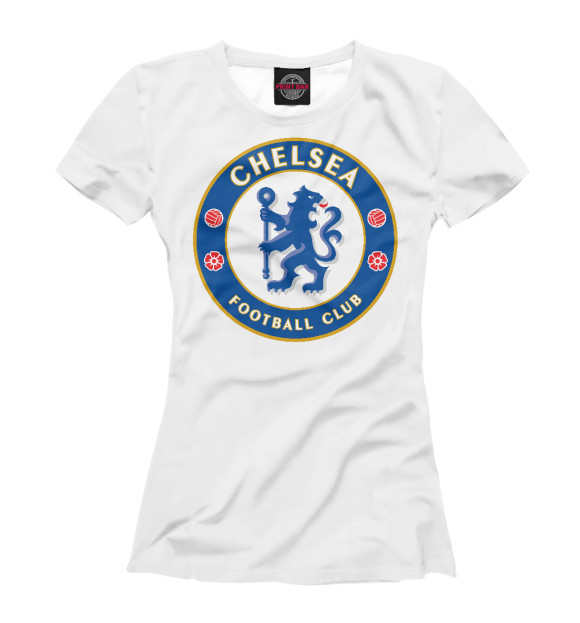 Женская футболка с изображением ФК Челси цвета Белый