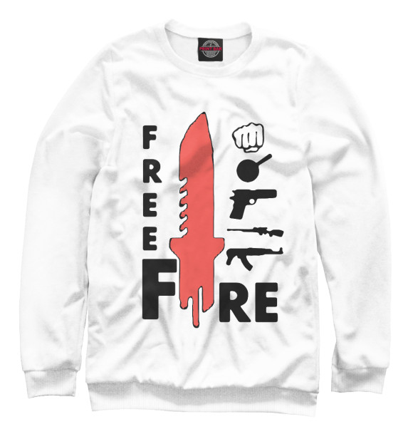 Мужской свитшот с изображением Garena Free Fire цвета Белый