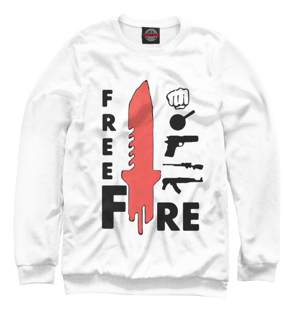 Свитшот для мальчиков с изображением Garena Free Fire цвета Белый