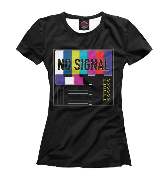 Футболка для девочек с изображением TV signal vaporwave цвета Белый