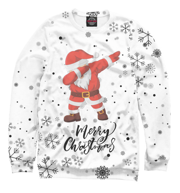 Свитшот для девочек с изображением Santa Dabbing цвета Белый