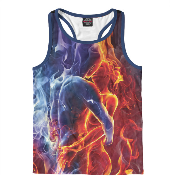Мужская майка-борцовка с изображением Стихия страсти цвета Белый