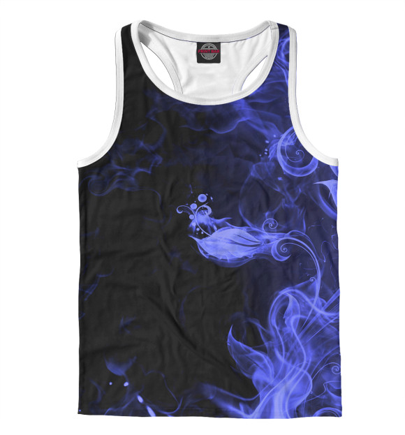 Мужская майка-борцовка с изображением Дым цвета Белый