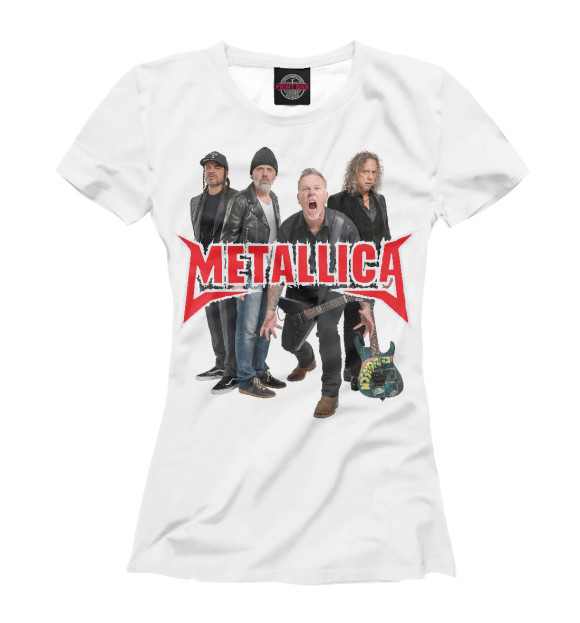 Футболка для девочек с изображением Metallica цвета Белый