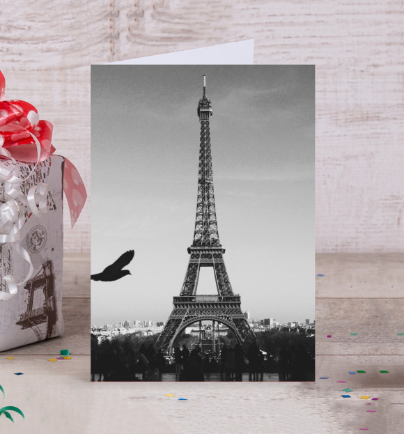 Открытка с изображением Париж цвета Белый