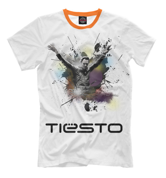 Мужская футболка с изображением Tiesto цвета Молочно-белый