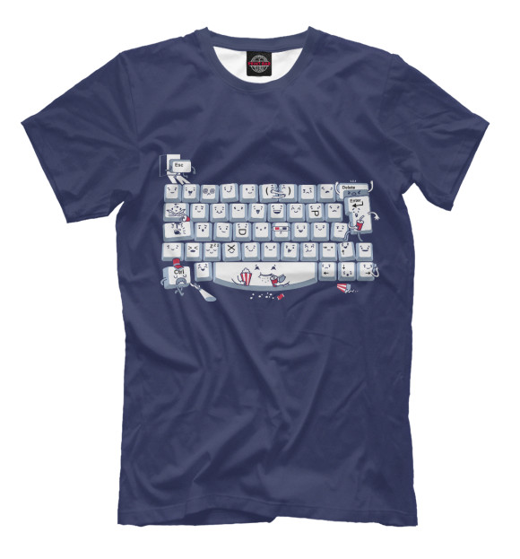 Футболка для мальчиков с изображением Keyboard Fun цвета Черный