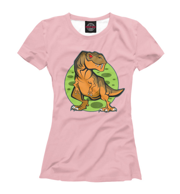 Женская футболка с изображением T-rex цвета Белый