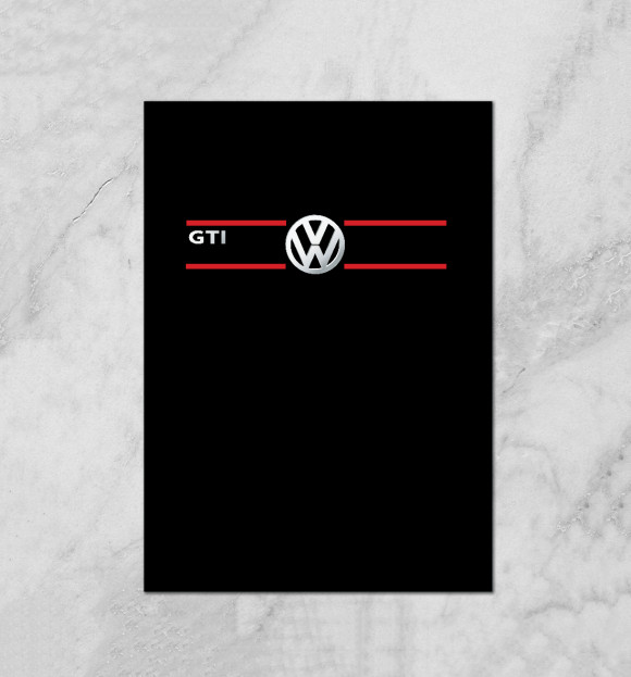 Плакат с изображением Golf GTI цвета Белый