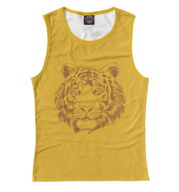 Майка для девочки с изображением Retro Tiger цвета Белый
