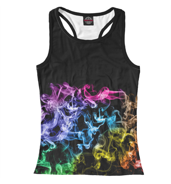 Женская майка-борцовка с изображением color vape цвета Белый