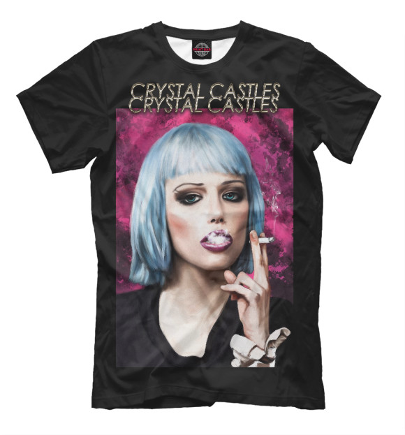 Мужская футболка с изображением Crystal Castles цвета Черный