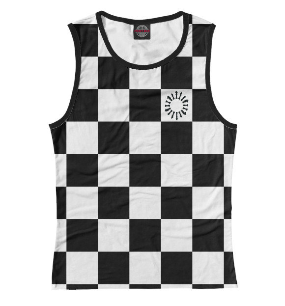 Майка для девочки с изображением Шахматная доска цвета Белый