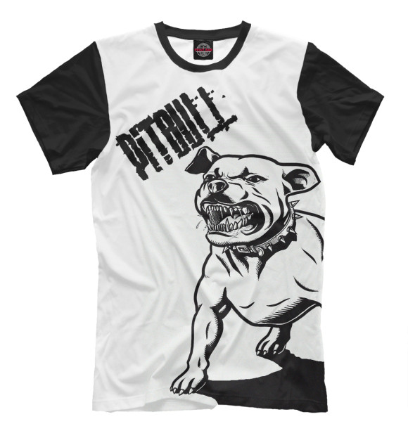 Мужская футболка с изображением PITBULL цвета Молочно-белый