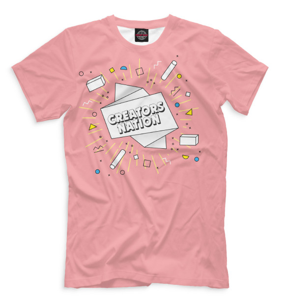 Мужская футболка с изображением CreatorsNation цвета Персиковый