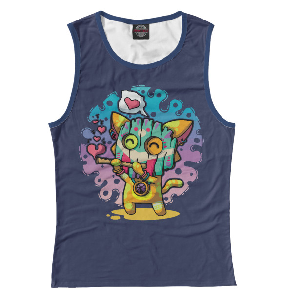 Женская майка с изображением Флейта цвета Белый