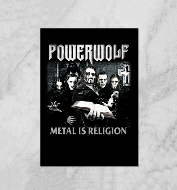 Плакат с изображением Powerwolf цвета Белый