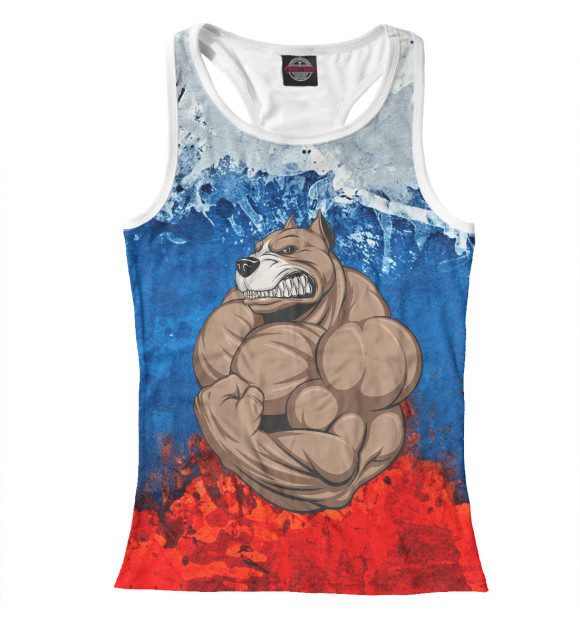 Женская майка-борцовка с изображением Я русский! цвета Белый