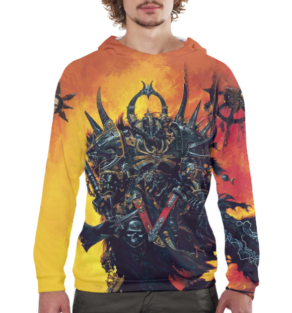 Мужское худи с изображением Warhammer цвета Белый