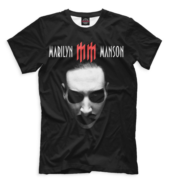 Футболка для мальчиков с изображением Marilyn Manson цвета Черный