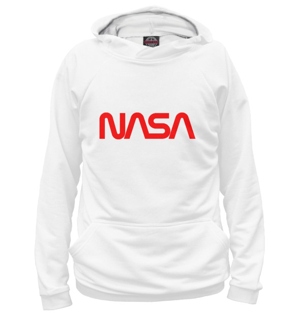 Женское худи с изображением NASA цвета Белый