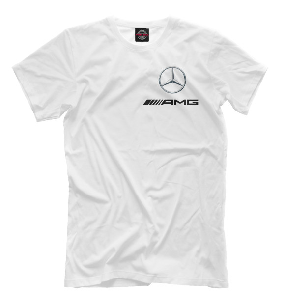 Футболка для мальчиков с изображением Mercedes AMG цвета Молочно-белый