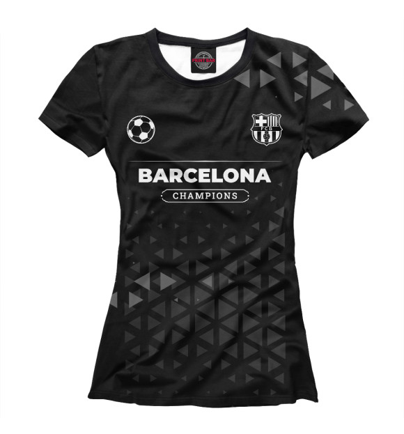 Женская футболка с изображением Barcelona Форма Champions цвета Белый