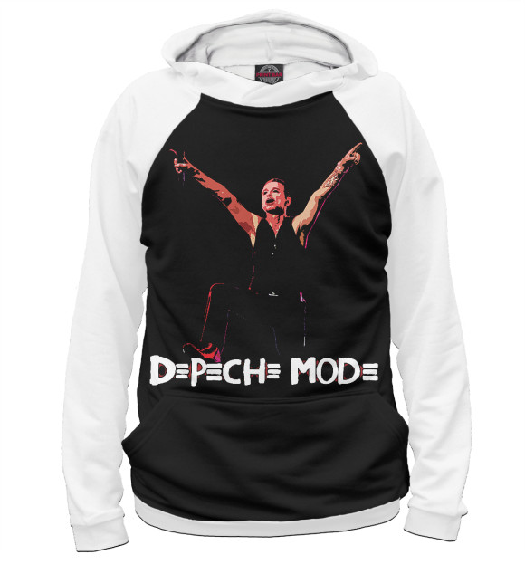 Мужское худи с изображением Depeche Mode цвета Белый