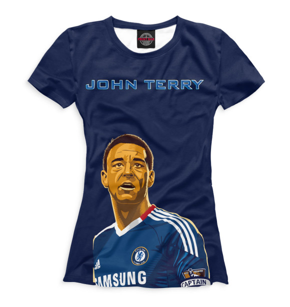 Женская футболка с изображением Джон Терри цвета Белый