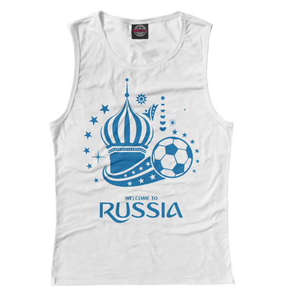 Майка для девочки с изображением Футбол России цвета Белый