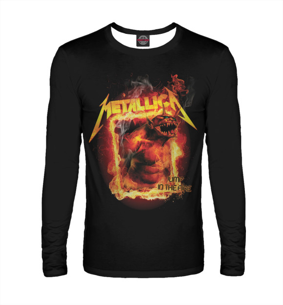 Мужской лонгслив с изображением Metallica цвета Белый