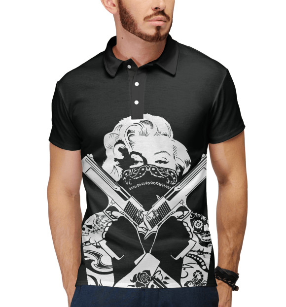 Мужское поло с изображением Marilyn Monroe цвета Белый